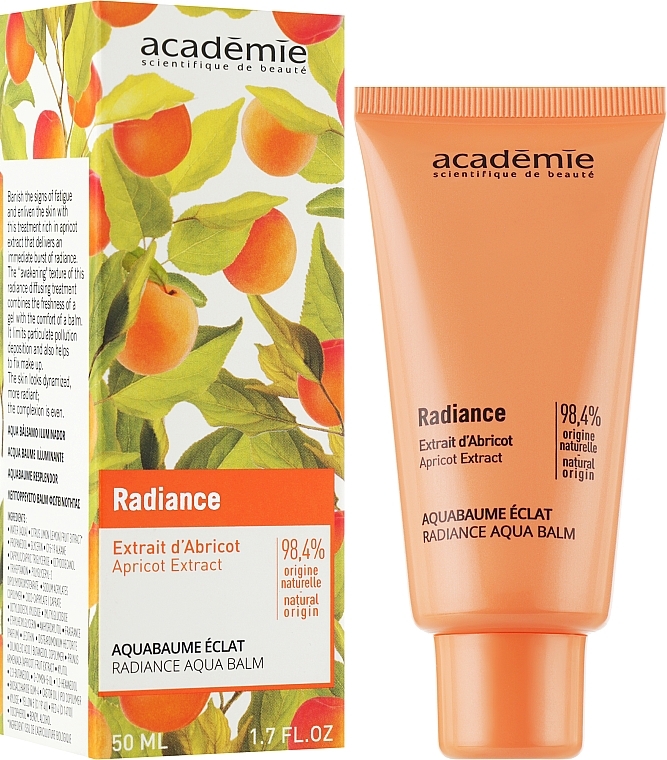 Бальзам для лица с экстрактом абрикоса - Academie Radiance Aqua Balm Eclat 98.4% Natural Ingredients — фото N2