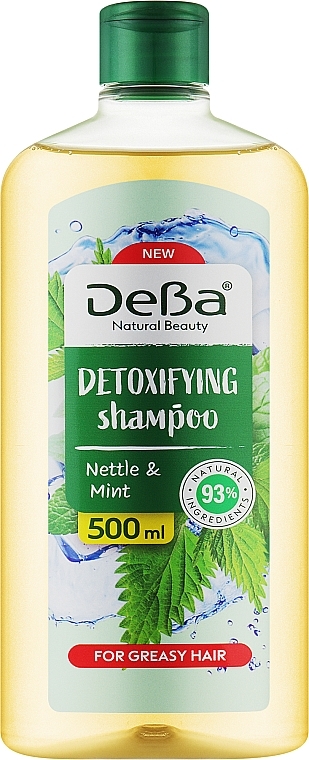 Шампунь-детокс для жирного волосся «Кропива і м'ята» - DeBa Detoxifying Shampoo for Greasy Hair — фото N1