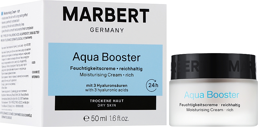Насичений зволожувальний крем для сухої шкіри - Marbert Aqua Booster Feuchtigkeitscreme Reichhaltig — фото N2