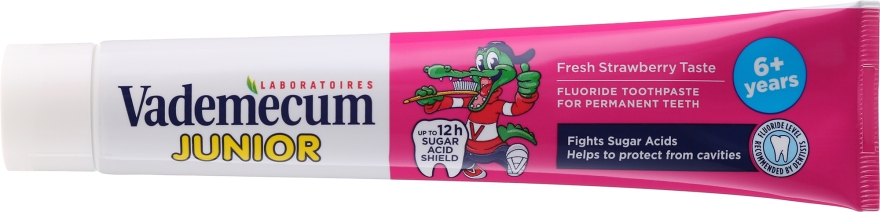Дитяча зубна паста зі смаком свіжої полуниці - Vademecum Junior Strawberry Toothpaste — фото N2