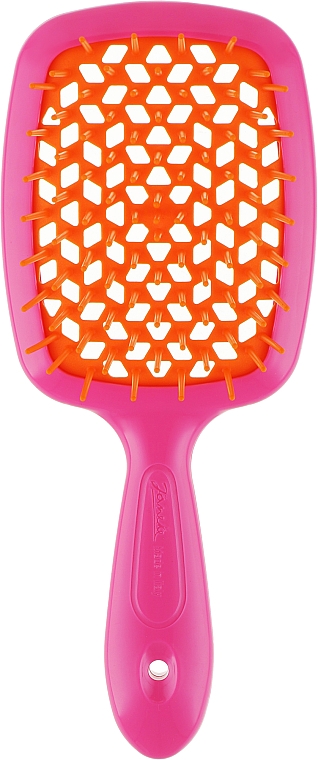 Расческа для волос, розовая с оранжевым - Janeke Superbrush — фото N1