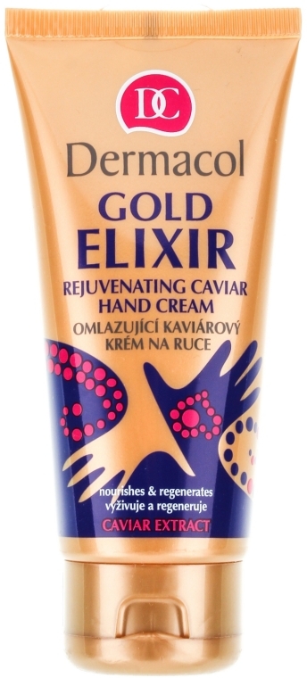 Крем для рук и ногтей омолаживающий с экстрактом икры - Dermacol Gold Elixir Rejuvenating Caviar Hand Cream