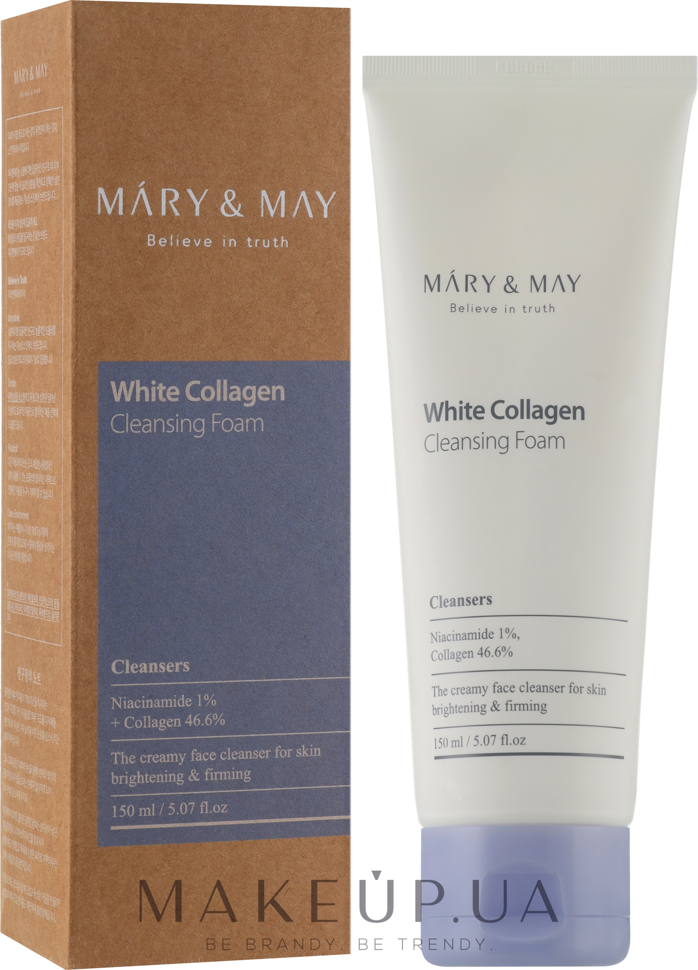 Пінка для вмивання з колагеном та ніацинамідом - Mary & May White Collagen Cleansing Foam — фото 150ml