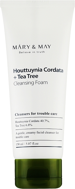 УЦІНКА Очищувальна пінка для проблемної шкіри - Mary & May Houttuynia Cordata+Tea Tree Cleansing Foam * — фото N1