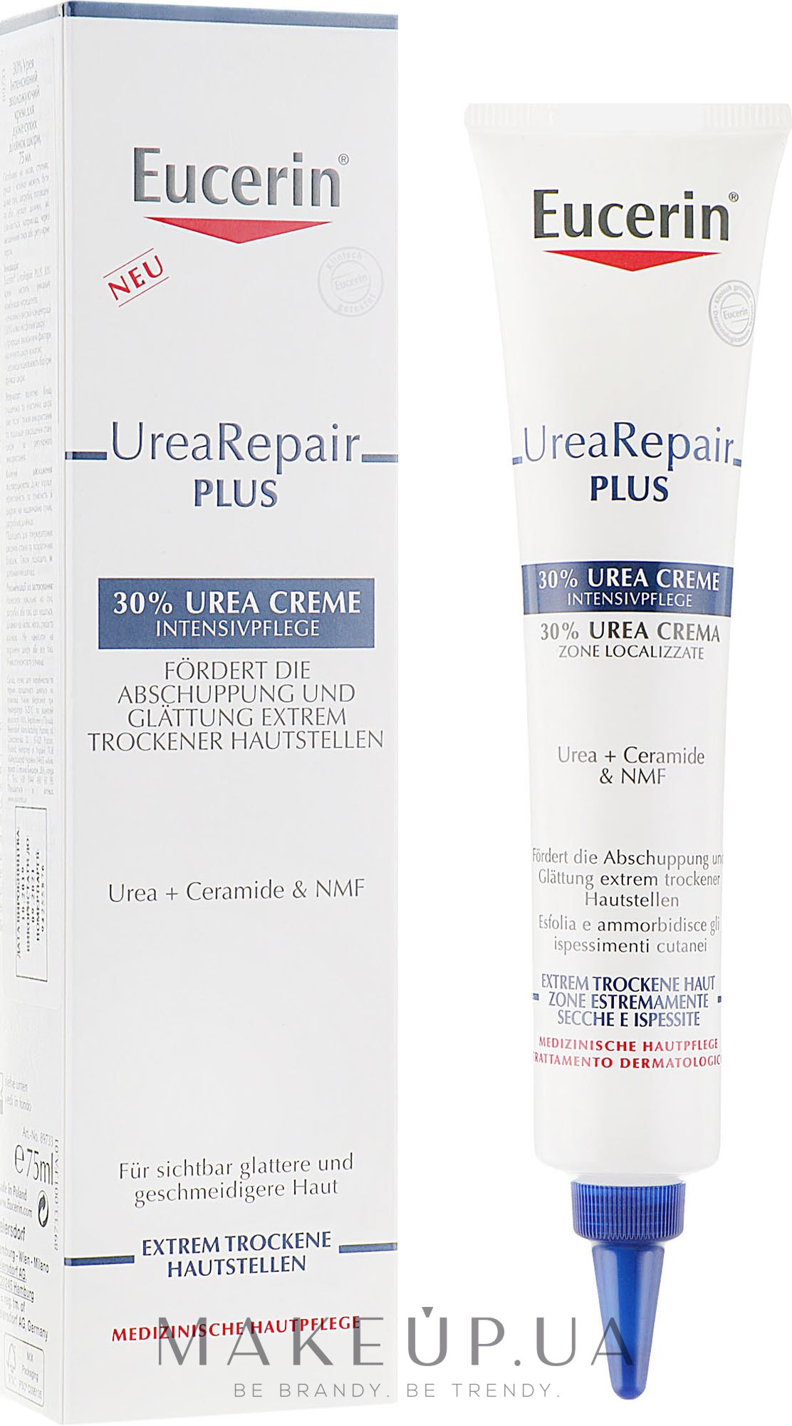 Интенсивно увлажняющий крем для сухой кожи - Eucerin UreaRepair Plus 30% Urea Creme — фото 75ml