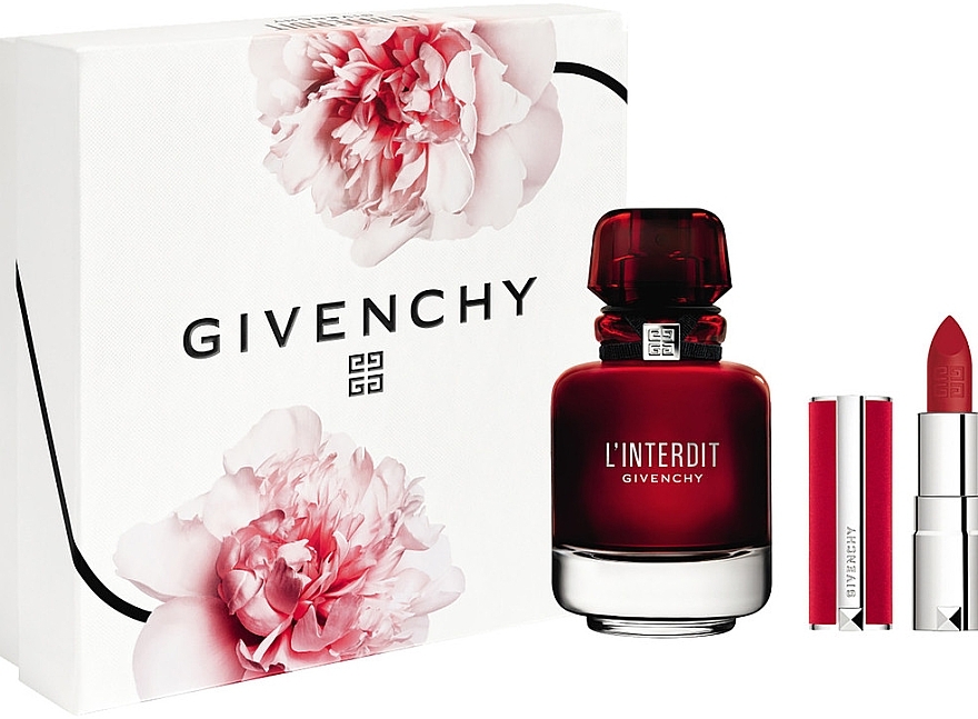 Givenchy L'Interdit Rouge - Набор (edp/50ml + lipstick/1,5g) — фото N1