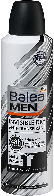 Дезодорант-антиперспірант спрей "Невидимий" - Balea Men Invisible Dry Anti-Transpirant Deodorant — фото N1