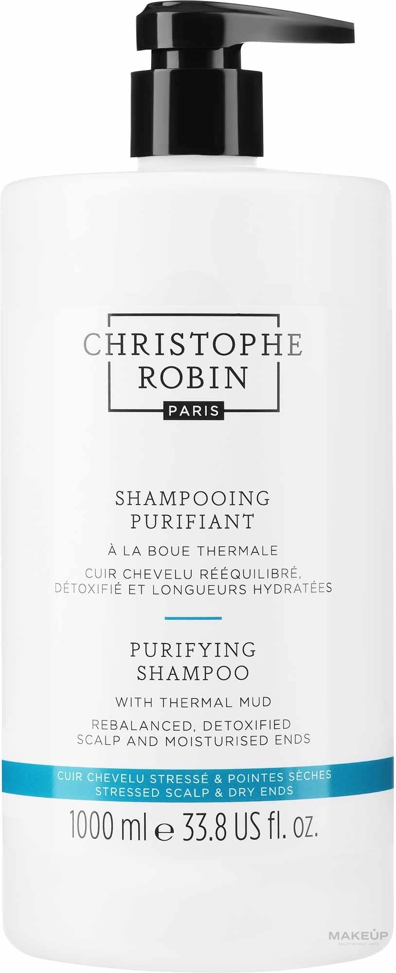 Очищувальний шампунь з термальною гряззю - Christophe Robin Purifying Shampoo With Thermal Mud — фото 1000ml