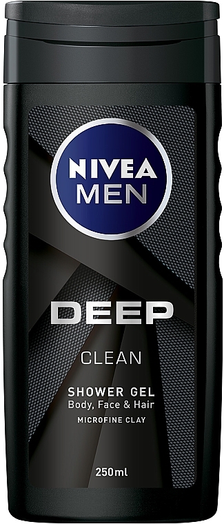 Гель для душу для тіла, обличчя та волосся - NIVEA MEN Deep Clean Shower Gel — фото N1