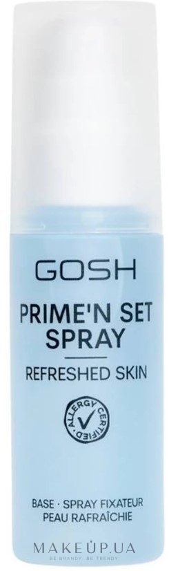 Спрей для фіксації макіяжу - Gosh Prime'N Set Spray Refreshed Skin — фото 50ml