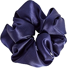Парфумерія, косметика Резинка для волосся з натурального шовку, пишна, синя - de Lure Scrunchie