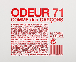 Comme Des Garcons Odeur 71 - Туалетная вода — фото N3