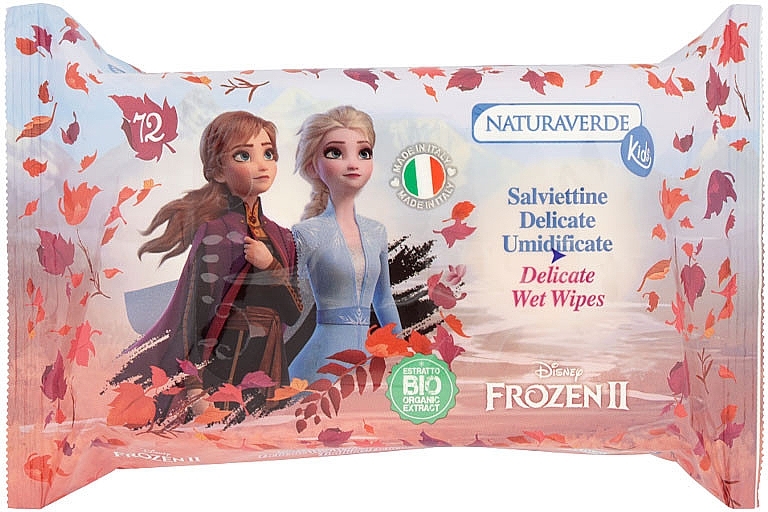 Детские влажные салфетки, 72 шт. - Naturaverde Kids Frozen II Delicate Wet Wipes — фото N1