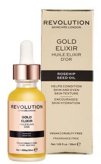 Еліксир для обличчя з олією шипшини - Makeup Revolution Rosehip Seed Oil Gold Elixir — фото N1