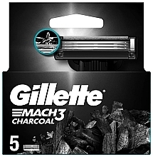 Духи, Парфюмерия, косметика Сменные кассеты для бритья, 5 шт. - Gillette Mach3 Charcoal