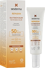 Солнцезащитное средство для лица с тонирующим эффектом - SesDerma Laboratories Repaskin Silk Touch Color SPF 50  — фото N2