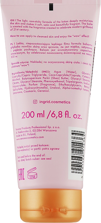 Парфумований лосьйон для тіла - Ingrid Cosmetics Pink Strength Perfumed Body Lotion — фото N2