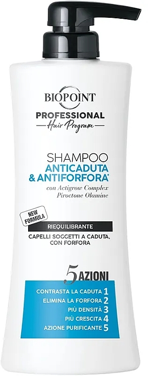 Шампунь проти випадіння та лупи волосся для чоловіків - Biopoint Anticaduta & Antiforfora Shampoo — фото N1