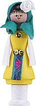 Парфумерія, косметика Сувенірний мускал з ароматною олією, жовта сукня, зелена хустка - Bulgarian Rose Girl