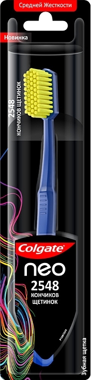 Зубная щетка "2548 кончиков щетинок" средней жесткости, синяя - Colgate Neon