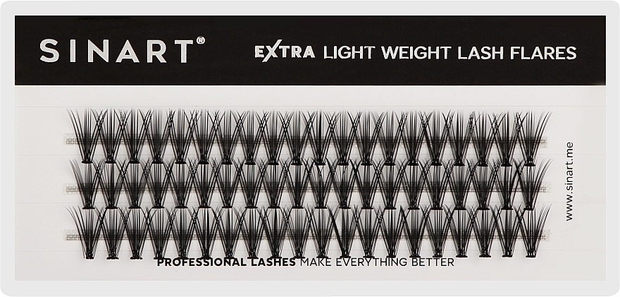 Вії пучкові 20D, 12 мм - Sinart Extra Light Weight Lash — фото N1