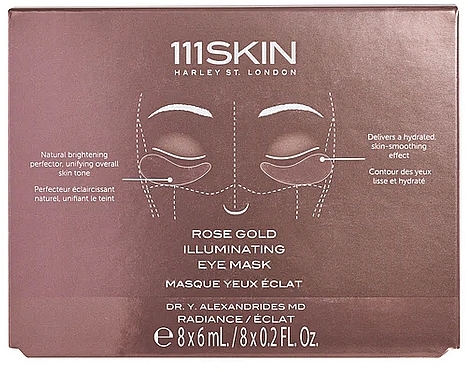 Маска для кожи вокруг глаз - 111SKIN Rose Gold Illuminating Eye Mask Box — фото N1