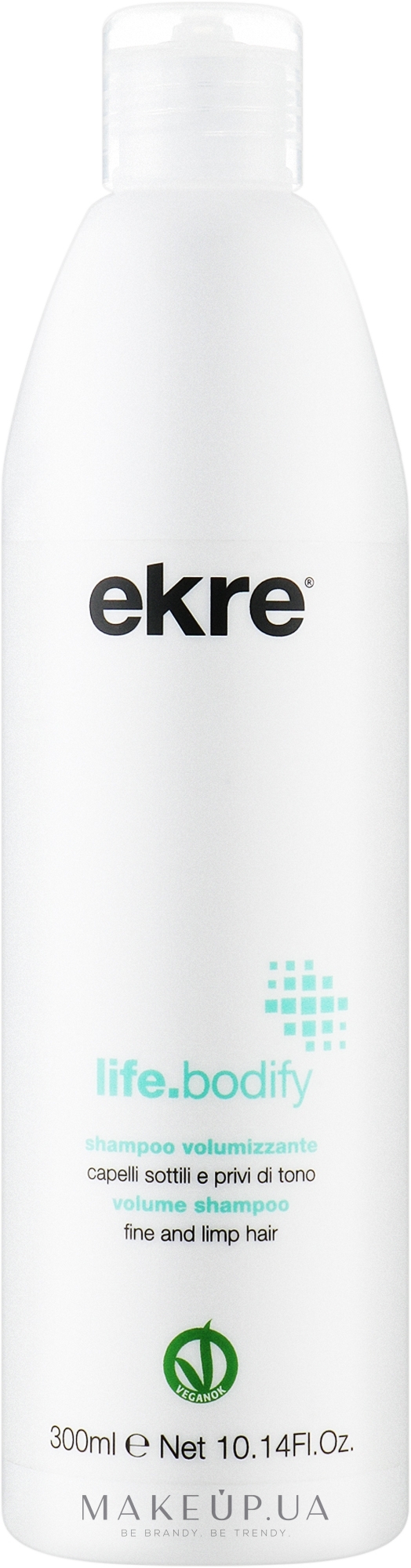 Шампунь для объема тонких волос - Ekre Life.Bodify Volume Effext Shampoo — фото 300ml