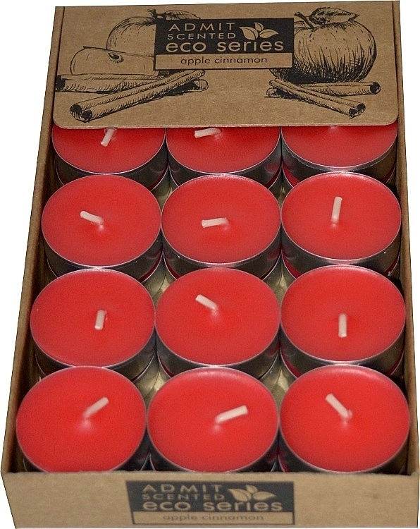 Чайные свечи "Яблоко и корица", 30 шт. - Admit Scented Eco Series Apple & Cinnamon — фото N1