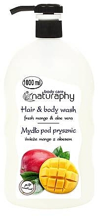 Шампунь-гель для душа "Свежее манго и Алоэ Вера" - Naturaphy Fresh Mango & Aloe Vera Hair & Body Wash — фото N1