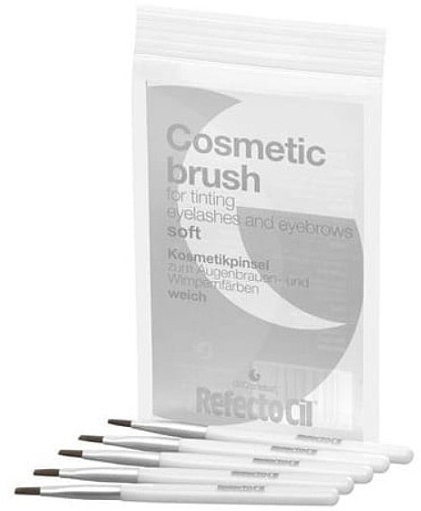 Пензлики для вій і брів, сірі, 5 шт. - RefectoCil Cosmetic Brush Soft Silver — фото N1