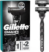 Бритвенный станок с 2 сменными кассетами - Gillette Mach3 Charcoal  — фото N2