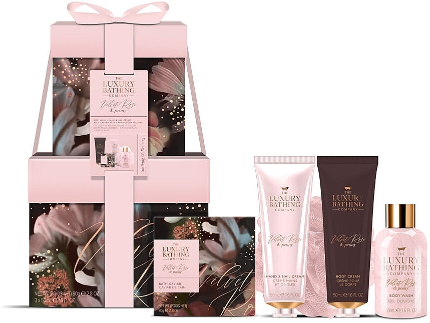 Набір, 5 продуктів - Grace Cole The Luxury Bathing Velvet Rose & Peony Set — фото N1