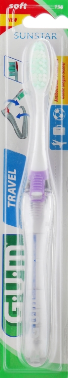 Зубная щетка "Travel", мягкая, фиолетовая - G.U.M Soft Toothbrush — фото N1