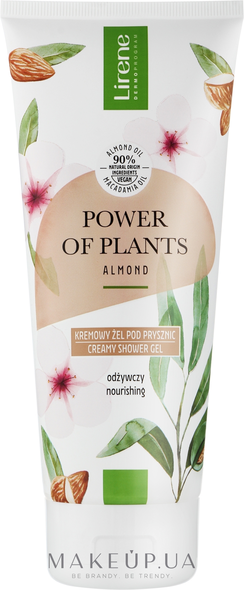 Живильний крем-гель для душу - Lirene Power Of Plants Migdal Nourishing Creamy Shower Gel — фото 200ml