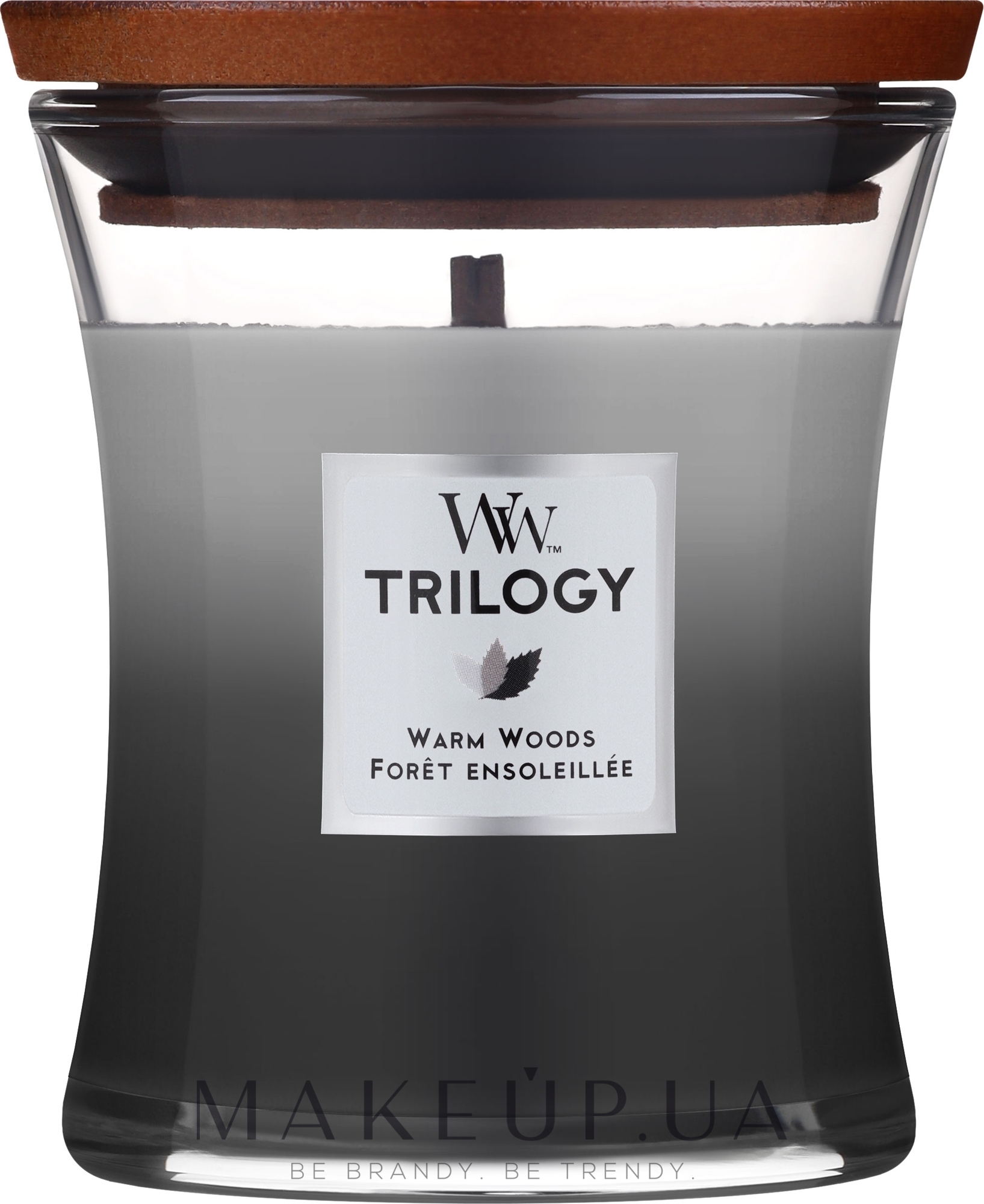 Ароматическая свеча в стакане - WoodWick Hourglass Trilogy Candle Warm  Woods: купить по лучшей цене в Украине | Makeup.ua