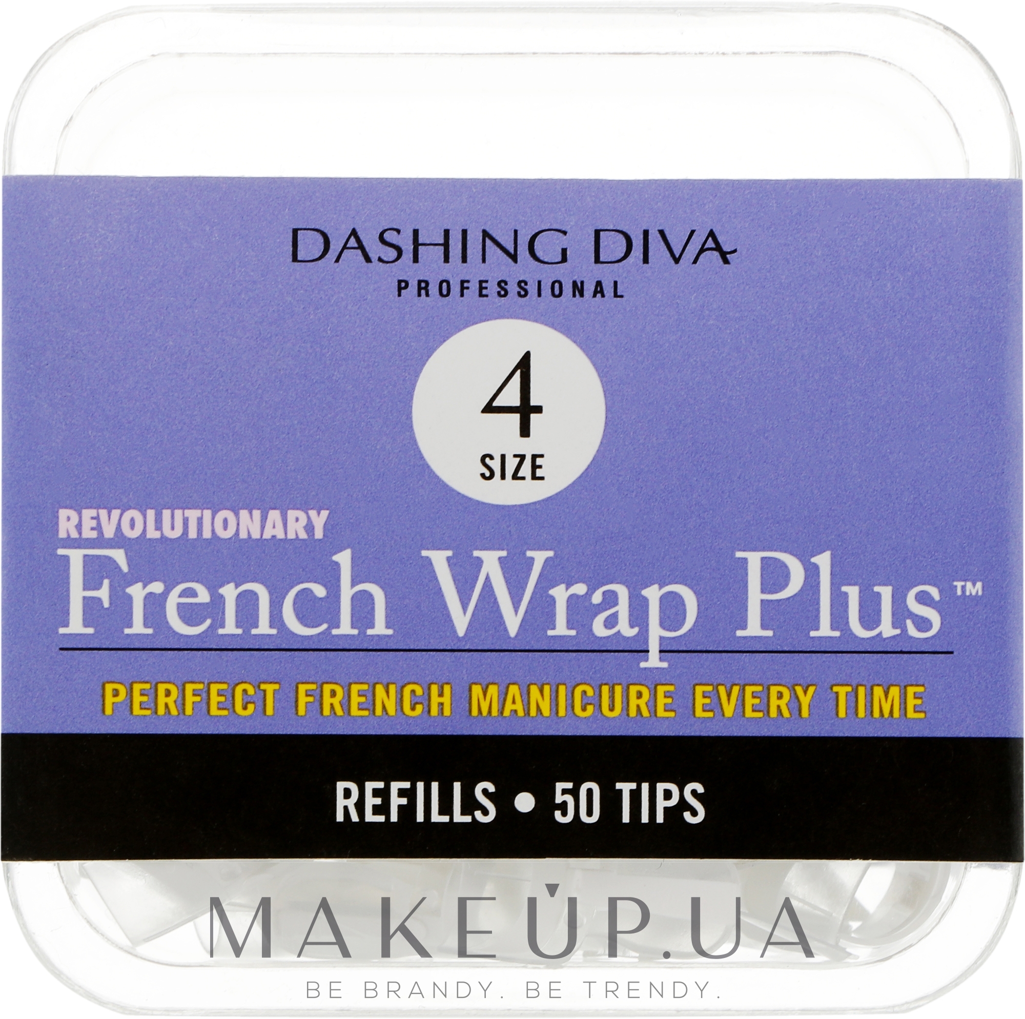 Тіпси вузькі - Dashing Diva French Wrap Plus White 50 Tips (Size - 4) — фото 50шт