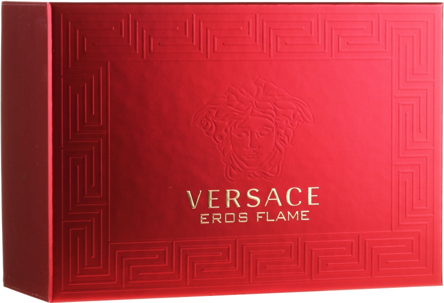 Versace Eros Flame - Набор (edp/100ml + edp/10ml + pounch) — фото N1