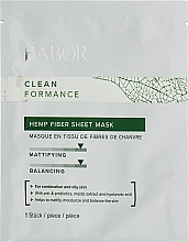 Тканевая маска из конопляного волокна для лица - Babor Doctor Babor Cleanformance Hemp Fiber Sheet Mask — фото N1