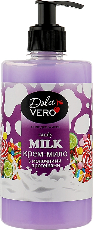 Рідке крем-мило з молочними протеїнами - Dolce Vero Candy Milk — фото N1