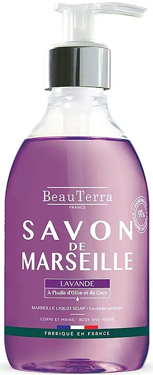 Марсельское жидкое мыло "Лаванда" - BeauTerra — фото N1
