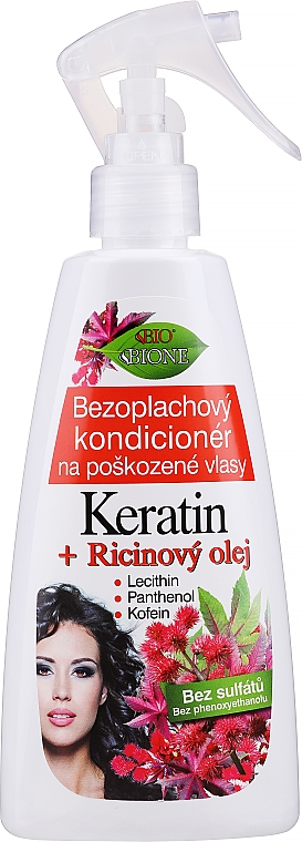 Несмываемый восстанавливающий кондиционер для волос - Bione Cosmetics Keratin + Ricinovy Oil — фото N1
