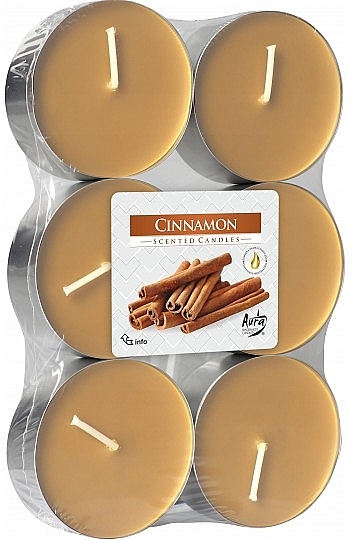 Набір чайних свічок "Кориця" - Bispol Cinnamon Maxi Scented Candles — фото N1
