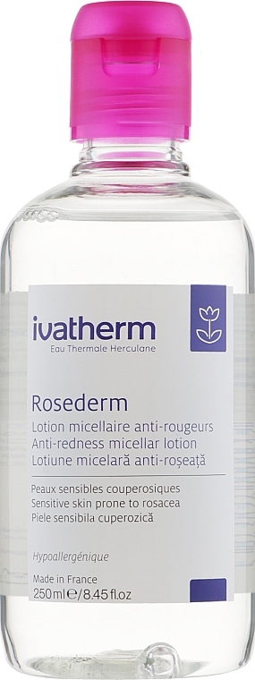 Rosederm мицеллярный лосьйон для кожи склонной к покраснениям - Ivatherm Rosederm Anti-Redness Micellar Lotion — фото N2