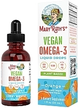 Жидкие капли "Омега-3" со вкусом апельсина - MaryRuth Organics Vegan Omega-3 Liquid Drops — фото N1