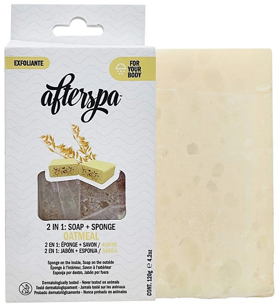 Мыльная губка - AfterSpa Oatmeal Soap Sponge — фото N1