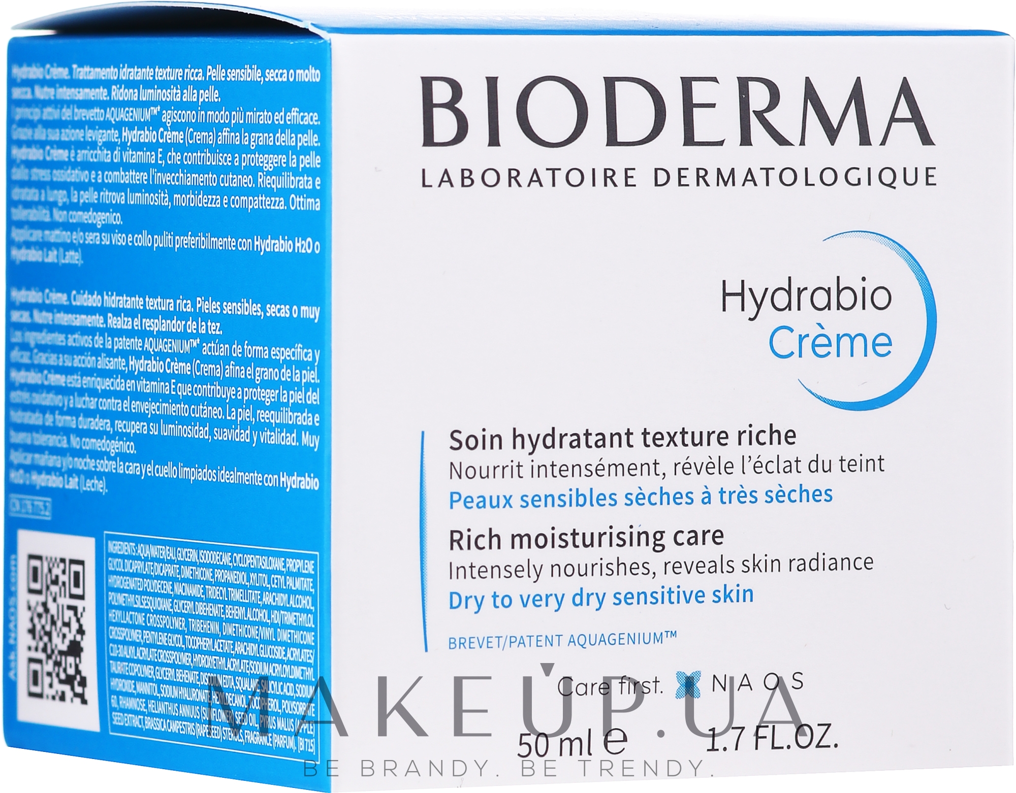 Интенсивно увлажняющий крем для сухой кожи - Bioderma Hydrabio Rich Moisturising Care — фото 50ml