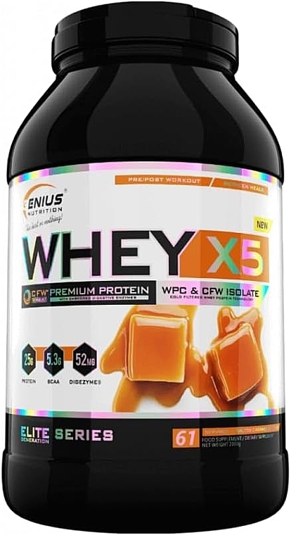 Протеїн "Солона карамель" - Genius Nutrition Whey-X5 Premium Protein Salted Caramel — фото N1