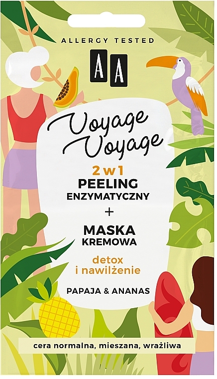 Ферментный пилинг 2в1 + крем-маска "Папайя и ананас" - AA Voyage Voyage 2 In 1 — фото N1