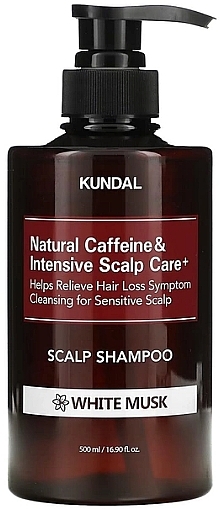 Шампунь "White Musk" - Kundal Natural Caffeine & Intensive Scalp Care Shampoo — фото N1