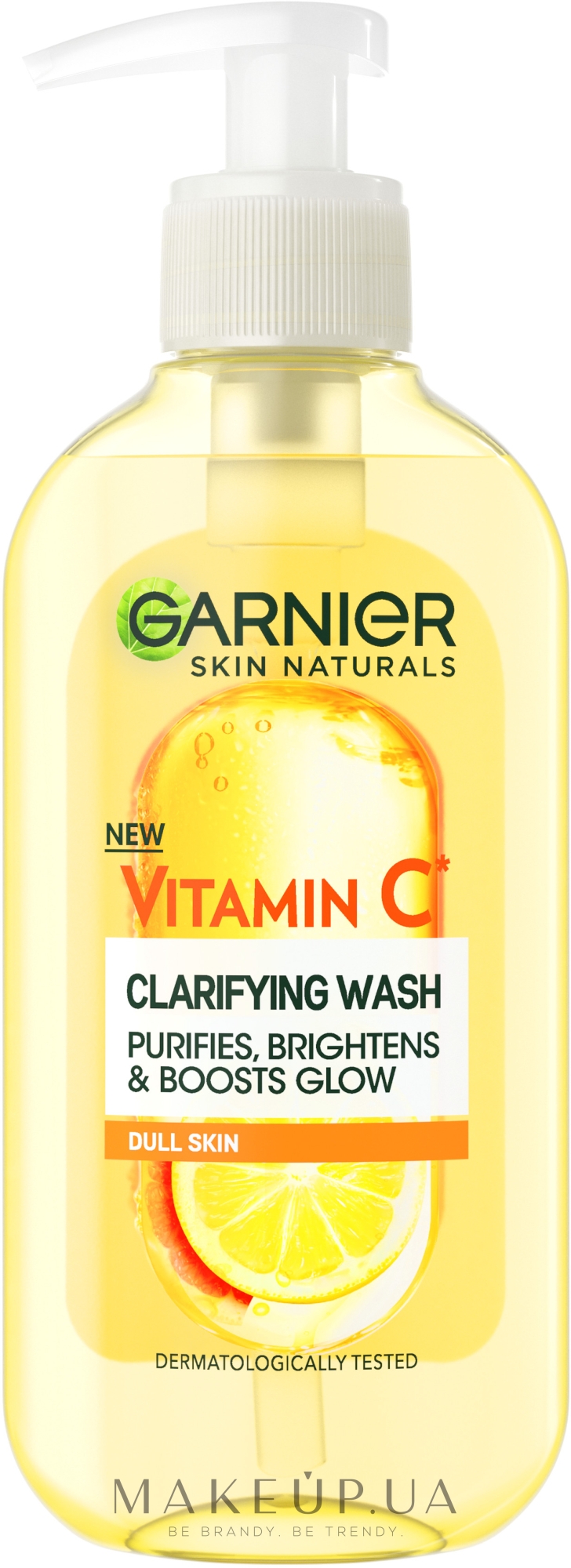 Очищувальний гель для вмивання з вітаміном С для тьмяної шкіри обличчя, з ефектом сяяння та вирівнювання тону - Garnier Naturals Vitamin C Cleansing Gel — фото 200ml